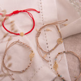 Pulseras Hilo Nudo- Trébol de la Suerte Rojo