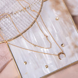 Collares - Doble Luna y estrellitas