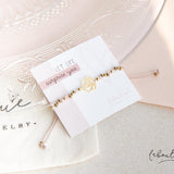 Pulseras Hilo Trenzada - Flor de Abril Muranos Dorados Rosa